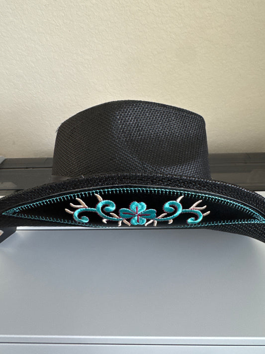 Cowboy Hat • Brim Design (Black) Aztec Medallion