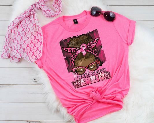 {Breast Cancer} Curly Bun Warrior