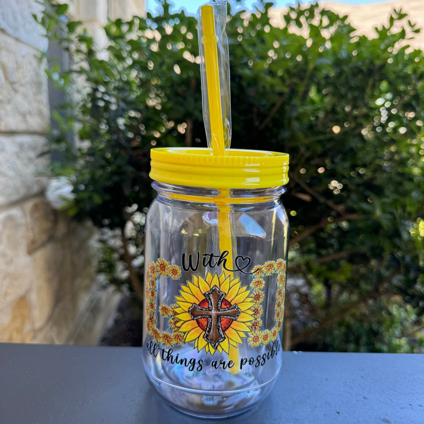 20oz • Plastic Mason Jar