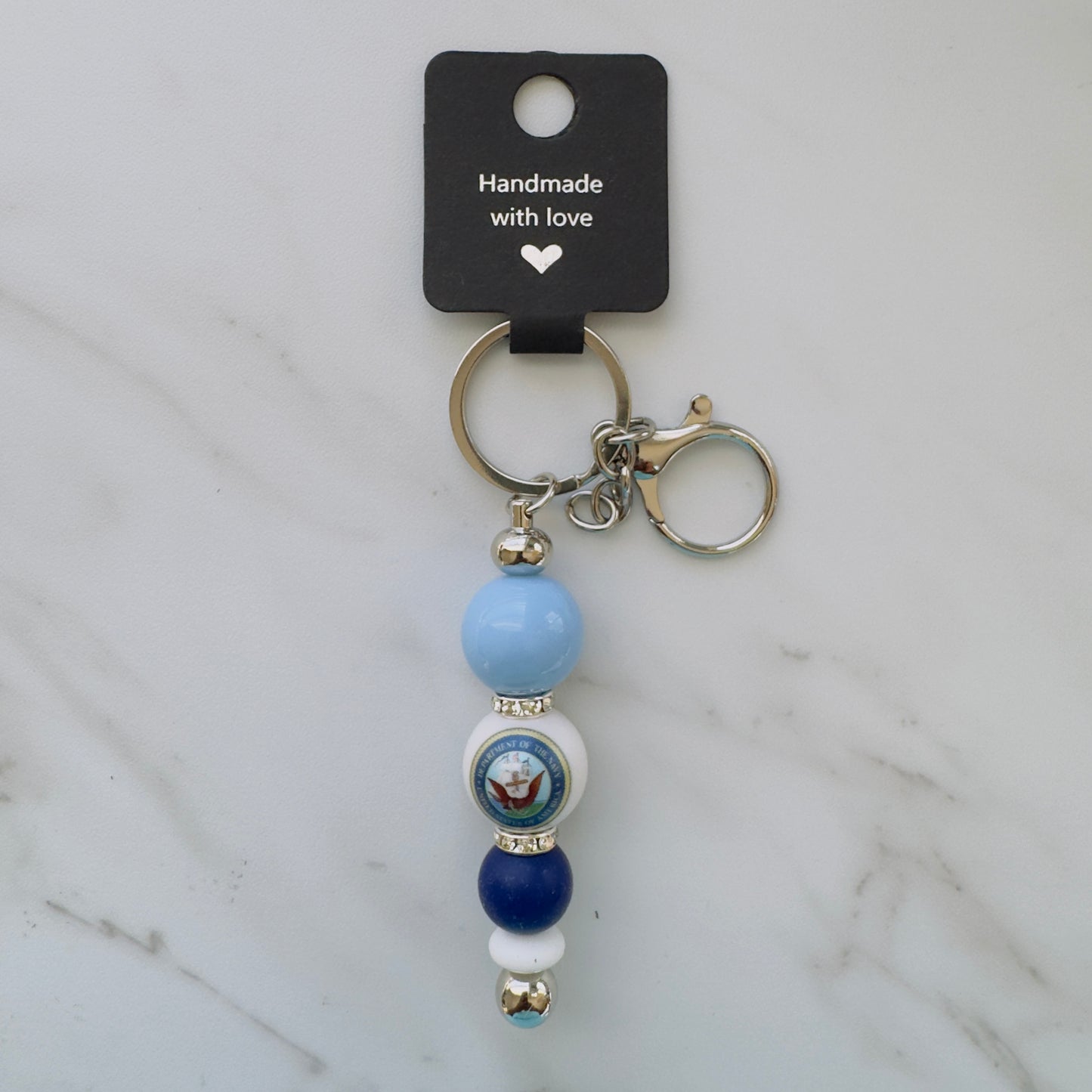Beaded Keychain • US Navy
