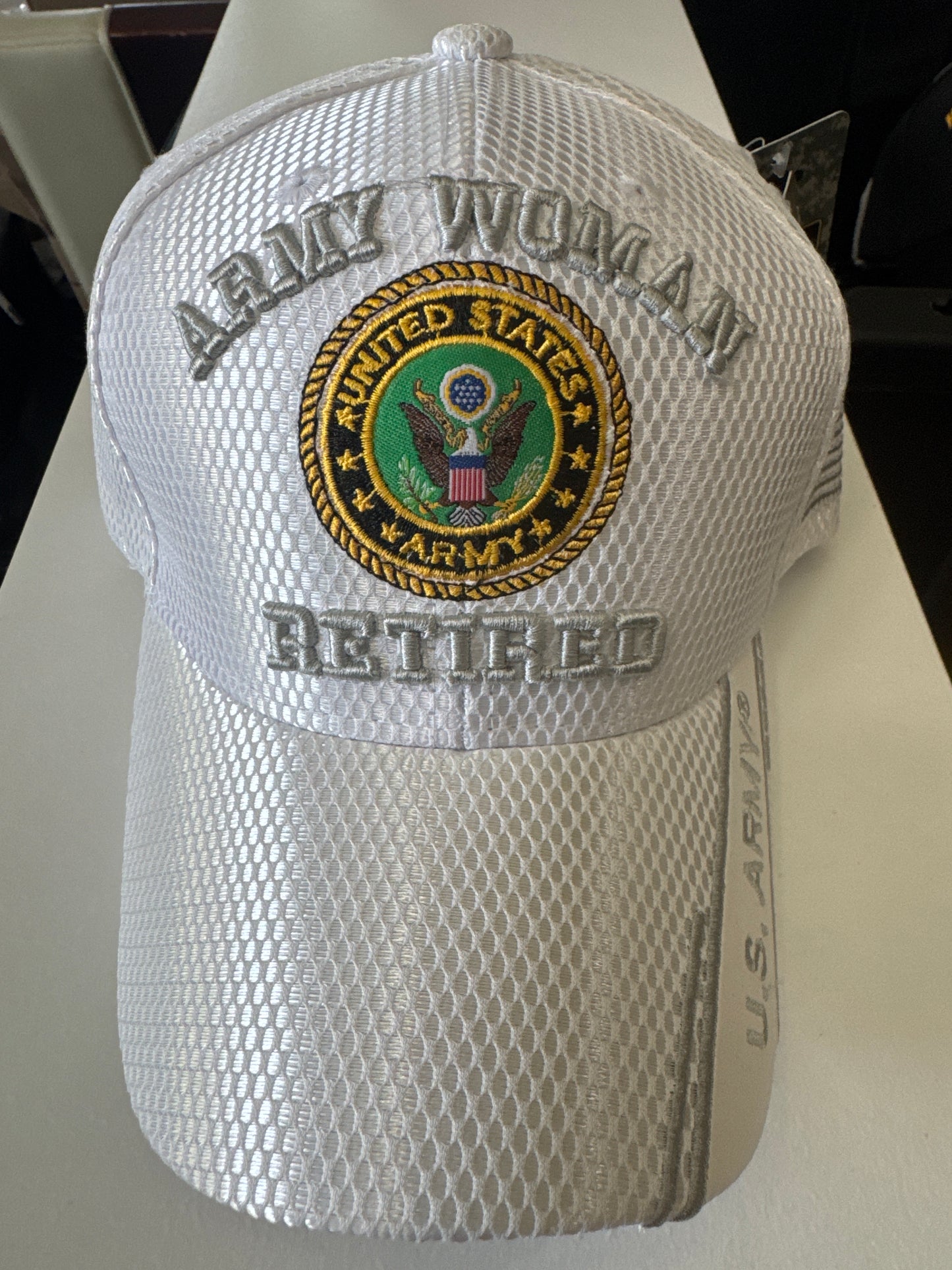 Cap • Army Woman Ret • White Shiny Mesh