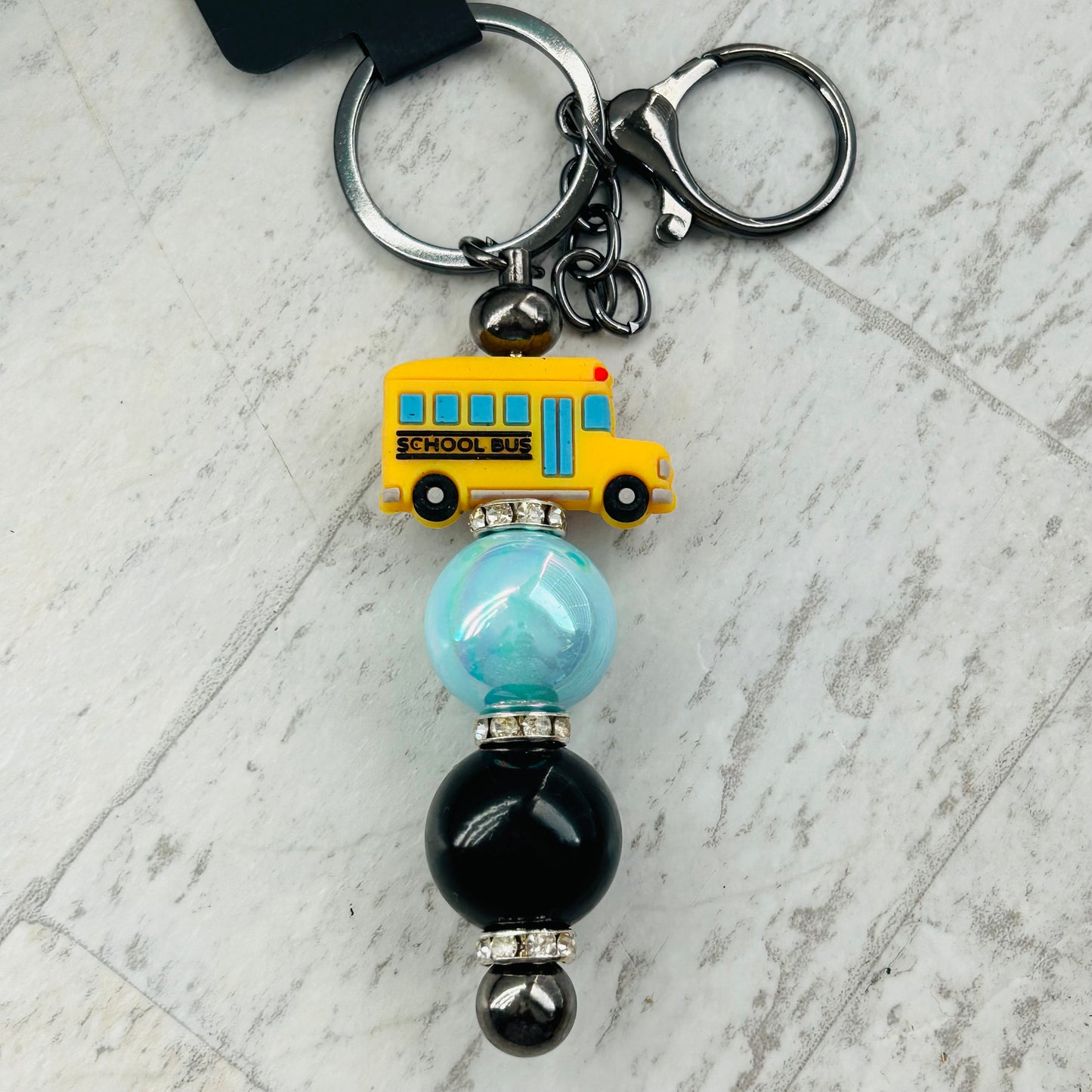 Beaded Keychain • School Bus