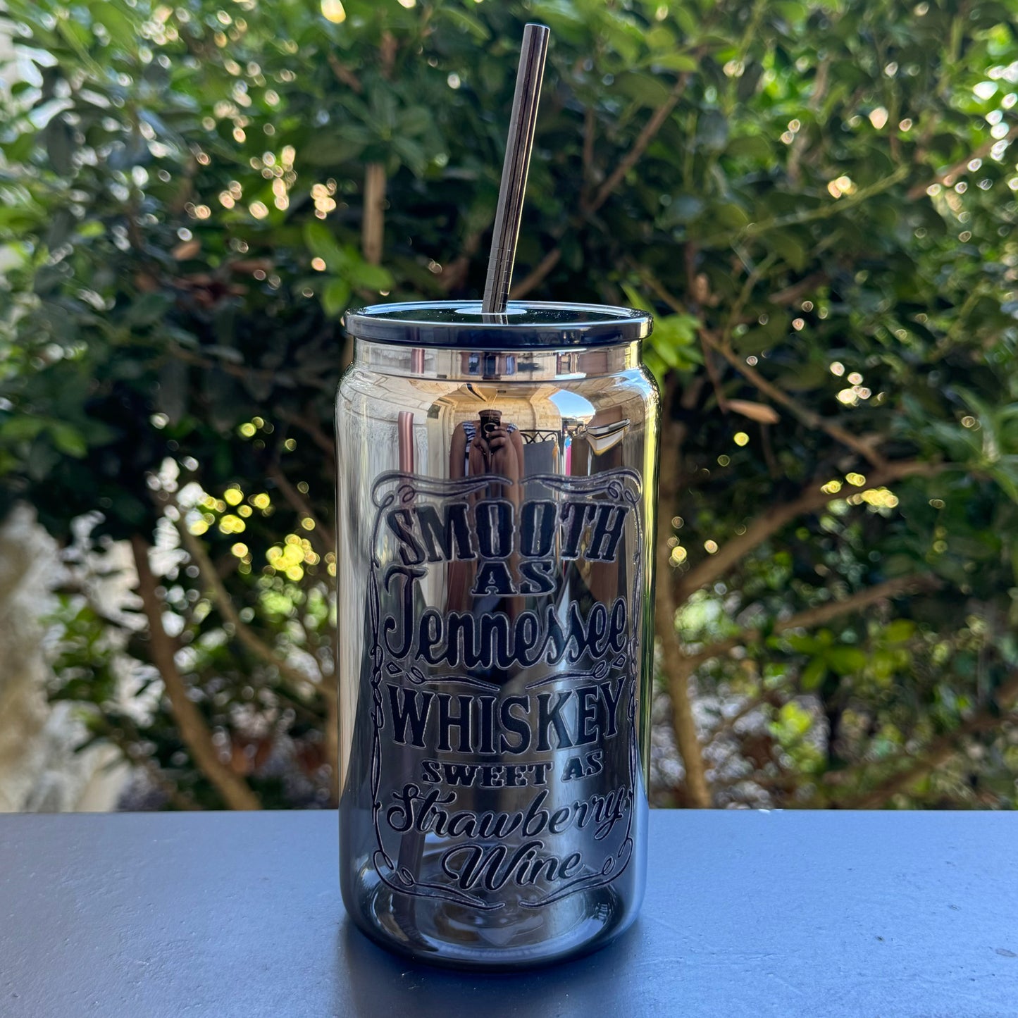 16oz • Mirrored Glass Cup