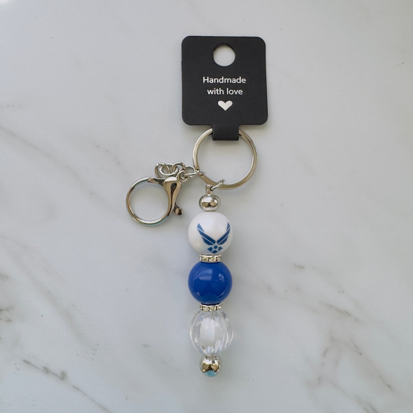 Beaded Keychain • US Air Force
