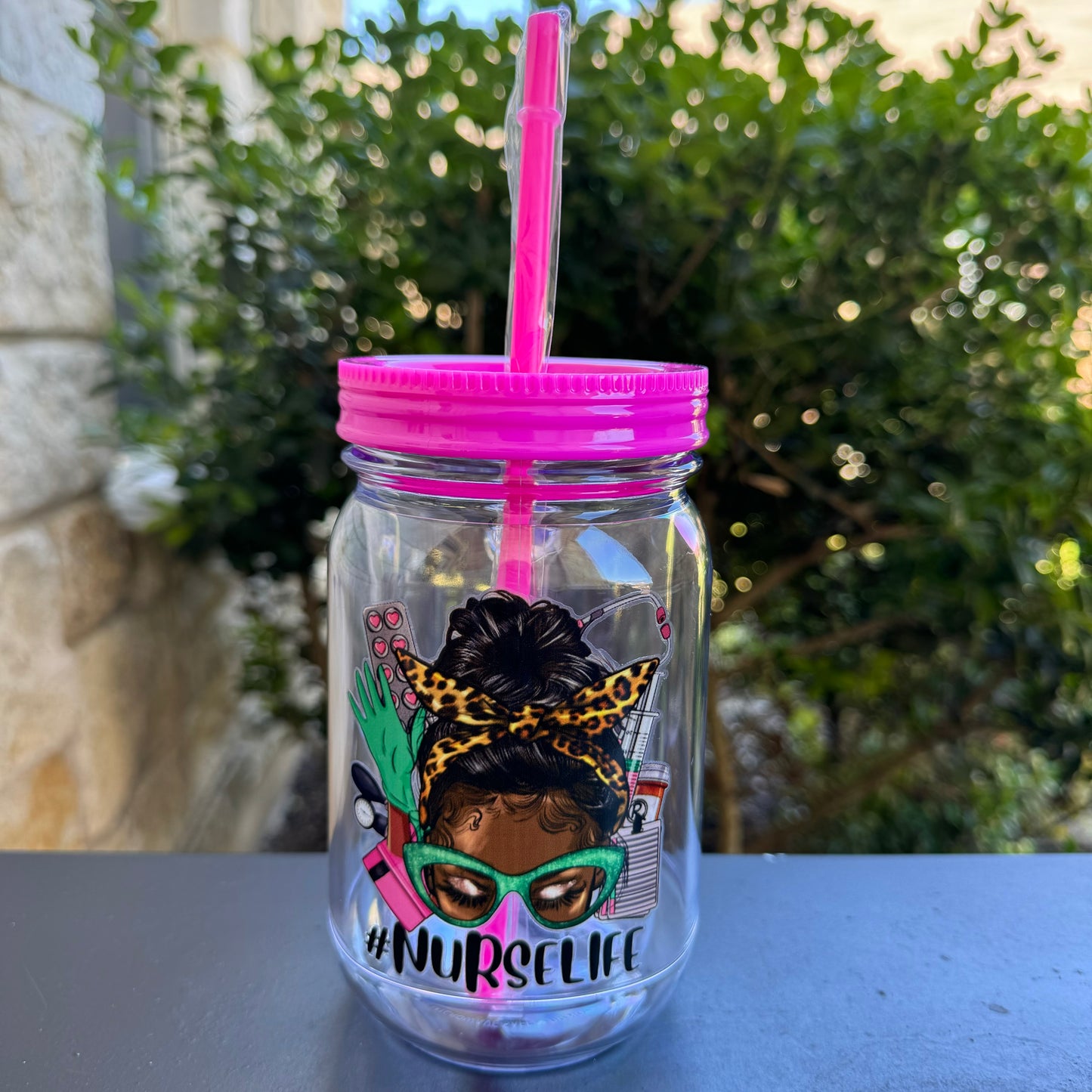 20oz • Plastic Mason Jar