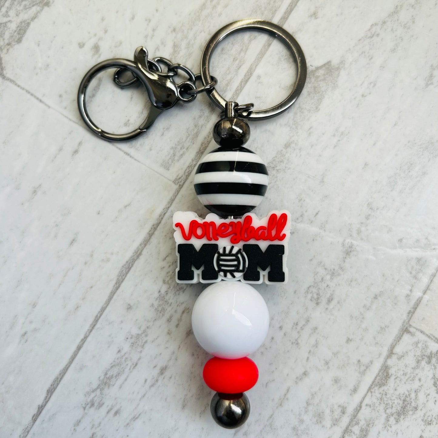 Beaded Keychain • Mom - Volleyball