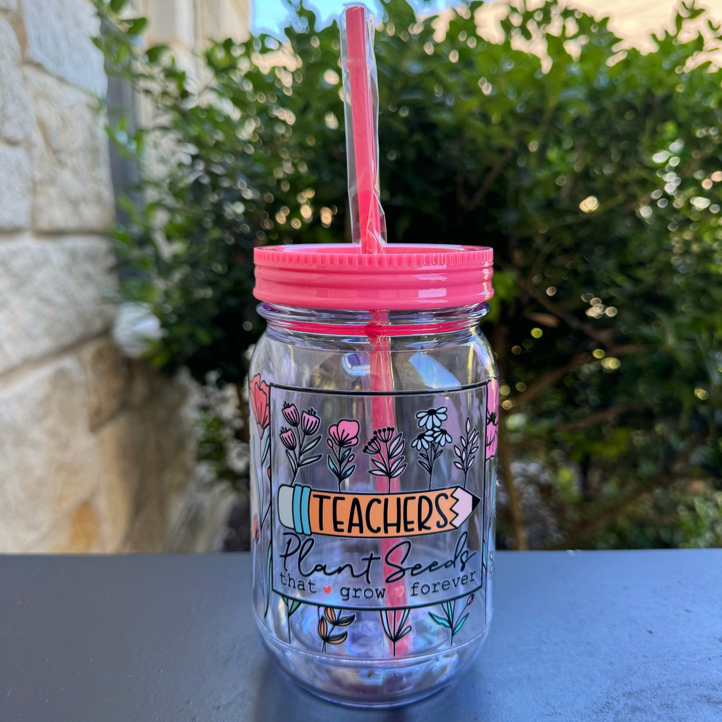 20oz • Plastic Mason Jar