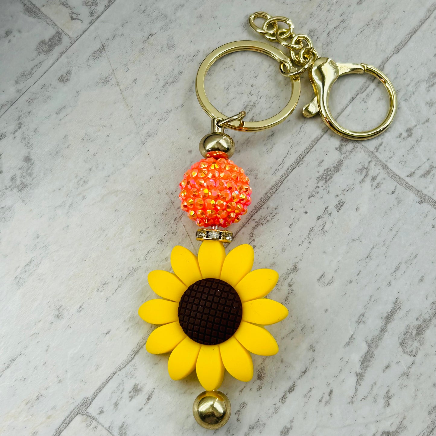 Beaded Keychain • Sunflower