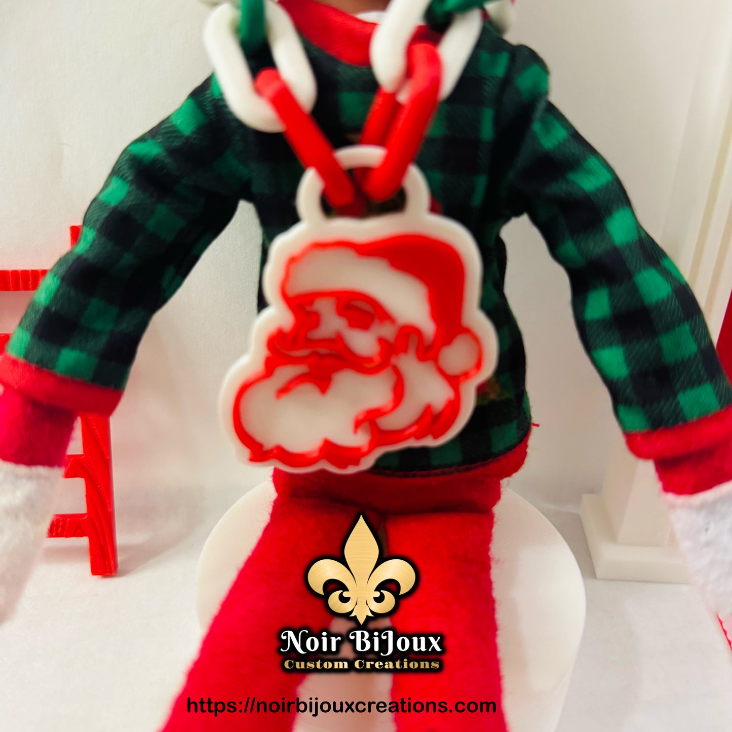3D • Santa • Elf Necklace