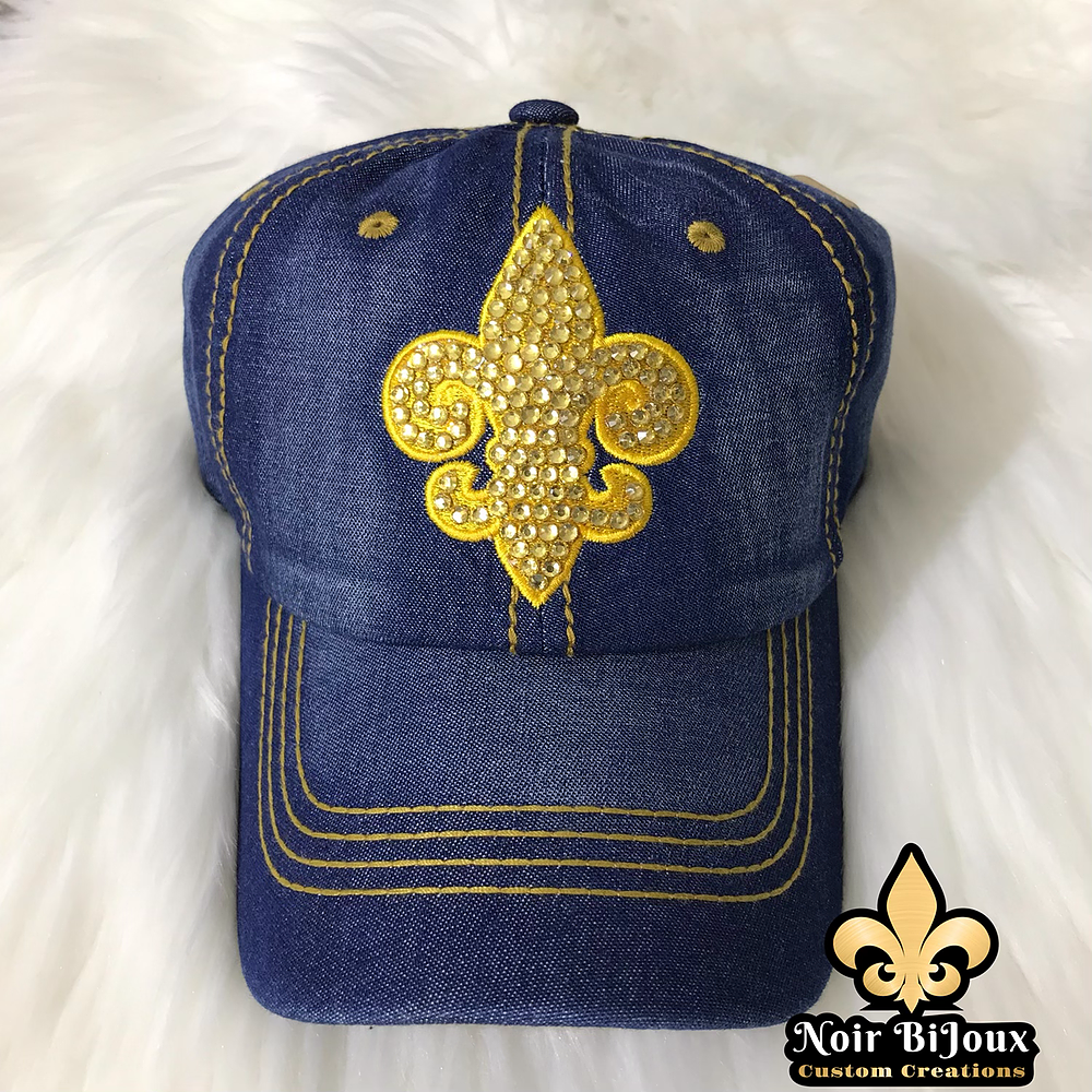 Cap• Bling • Fleur De Lis • Dark