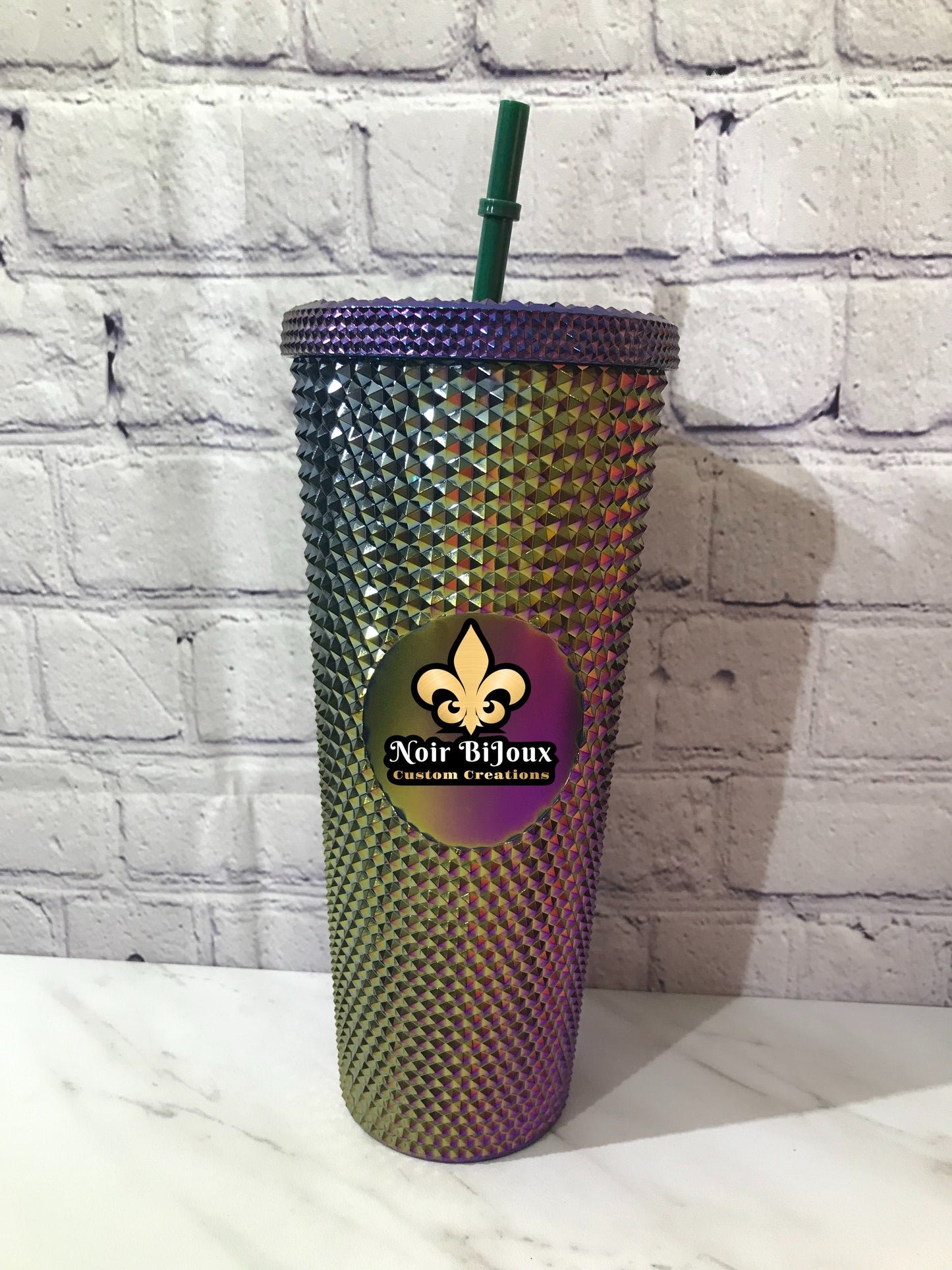 24oz Tumbler - Bling Mardi Gras