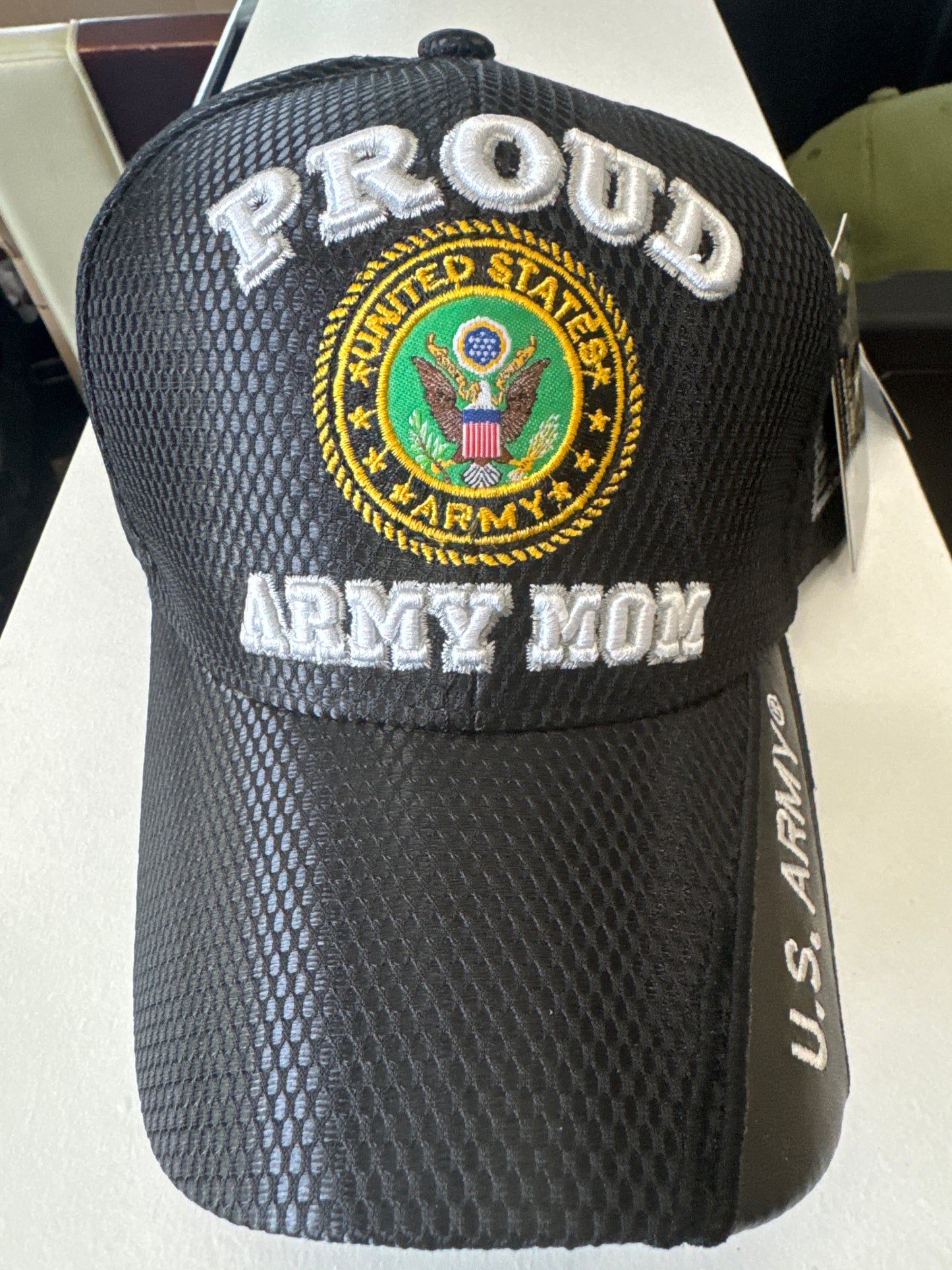 Cap • Proud Army Mom - Black Shiny Mesh