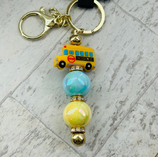 Beaded Keychain • School Bus