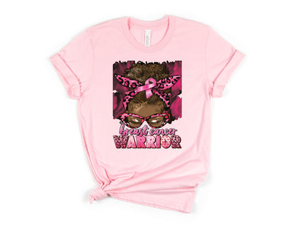 {Breast Cancer} Curly Bun Warrior