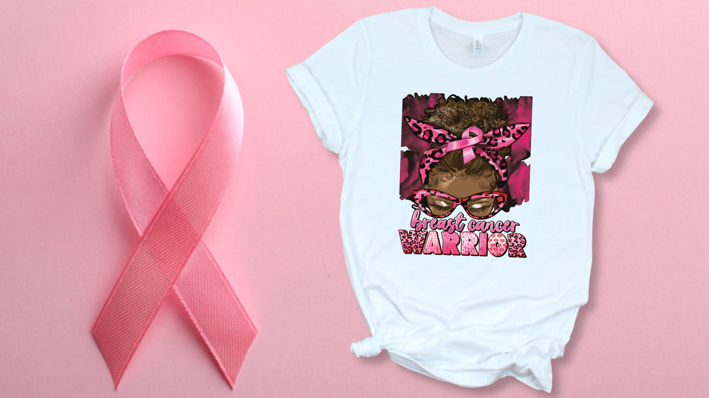 {Breast Cancer} Curly Bun Warrior