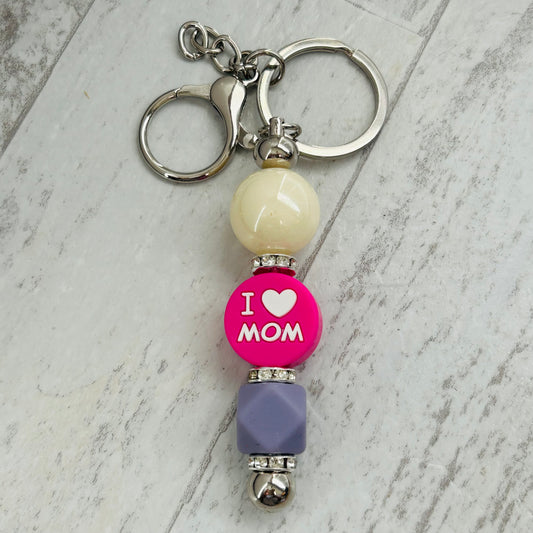 Beaded Keychain • I Love Mom