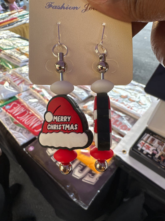 Handmade Earrings • Santa Hat