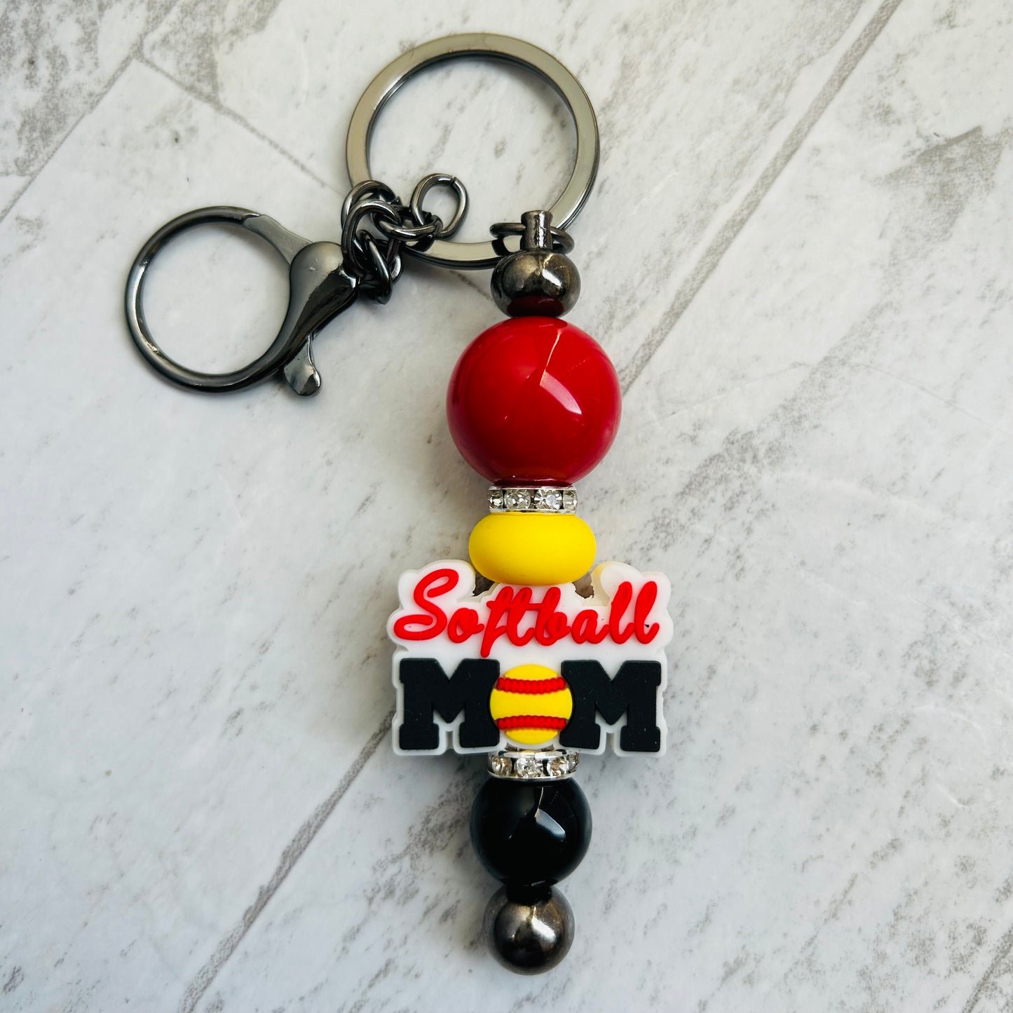 Beaded Keychain • Mom - Softball