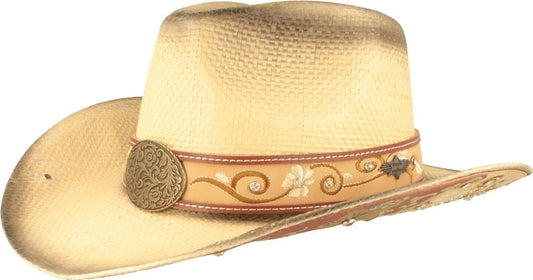 Cowboy Hat • Brim Design (Natural) Medallion Scroll