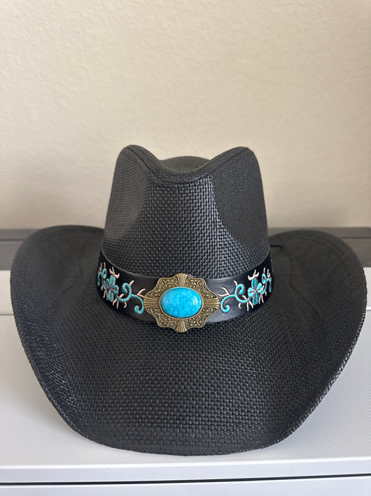 Cowboy Hat • Brim Design (Black) Aztec Medallion