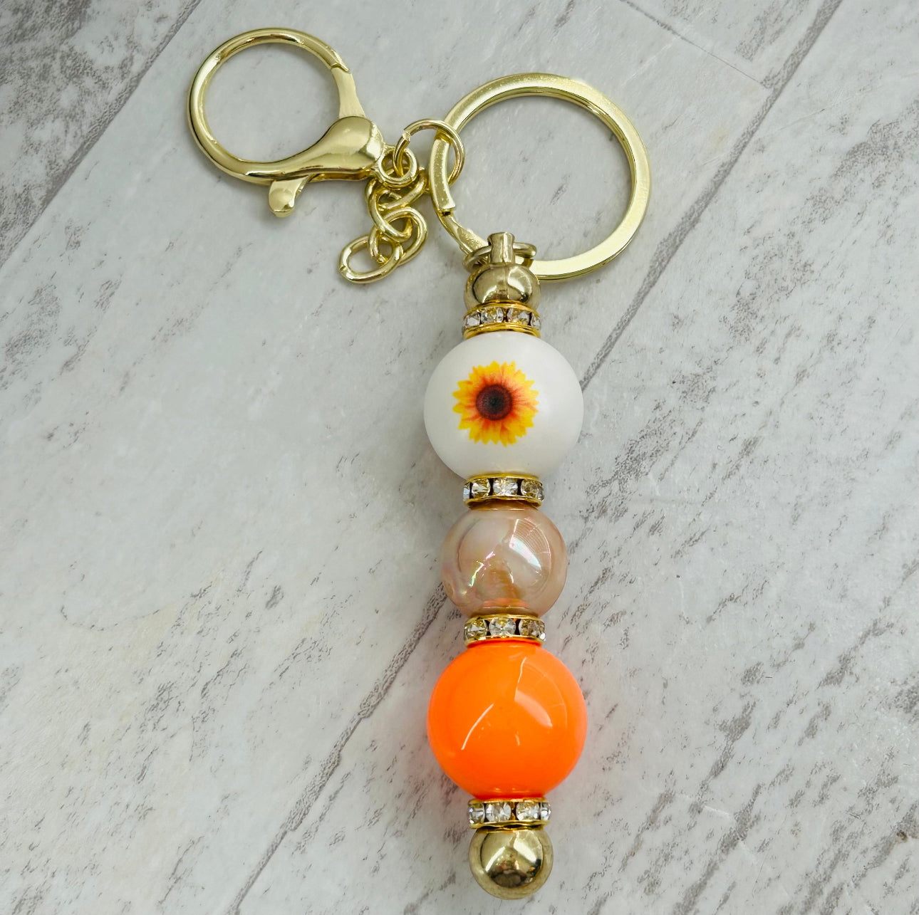 Beaded Keychain • Sunflower