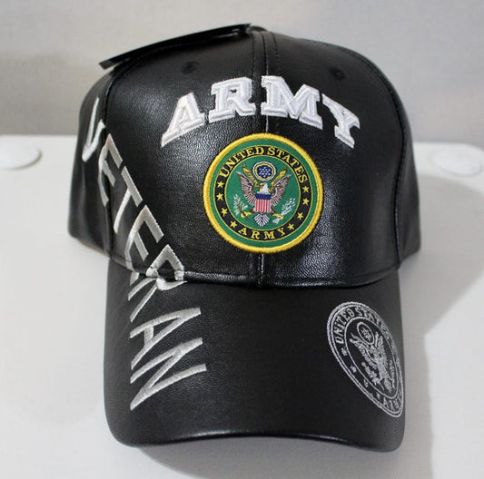 Cap • Army Veteran • Seal • Black Leather