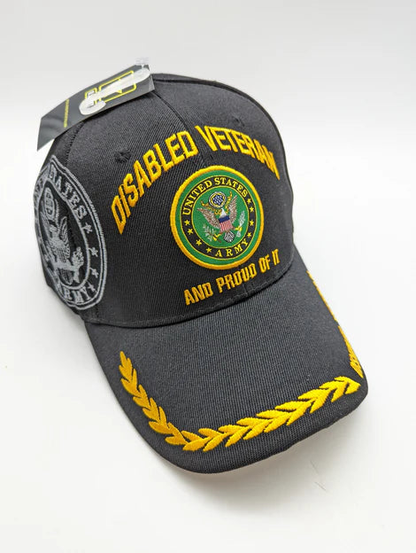 Cap • Disabled Veteran • Black • Leaf Brim