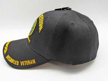 Cap • Disabled Veteran • Black • Leaf Brim