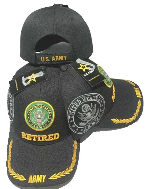 Cap • Army Retired • Seal • Black • Army Leaf Brim