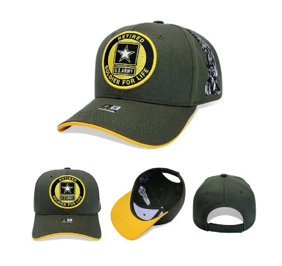 Cap • Army Retired • Soldier For Life • Olive