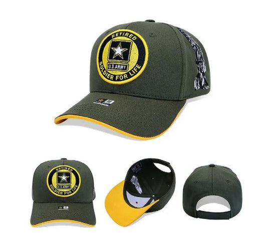 Cap • Army Retired • Soldier For Life • Olive