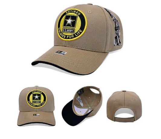 Cap • Army Retired • Soldier For Life • Khaki