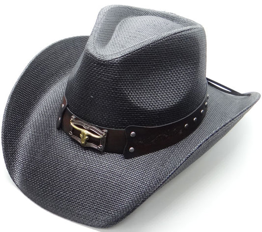 Cowboy Hat • (Black) Gold Longhorn