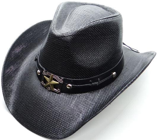 Cowboy Hat • (Black) Gold Star