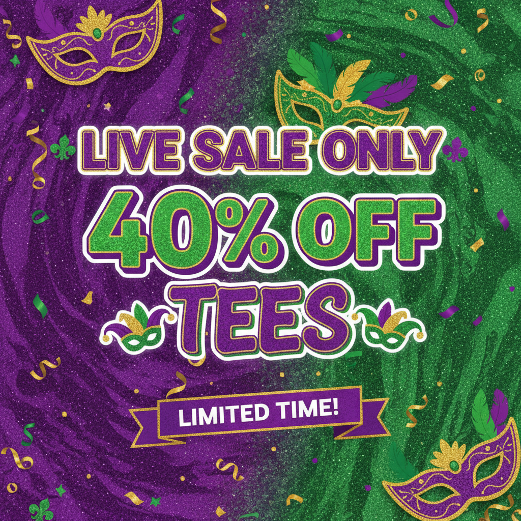 LIVE SALE ONLY | $15 Tees (40% OFF)