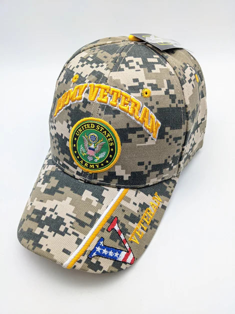 Cap • Army Veteran • Digital • Flag V Brim