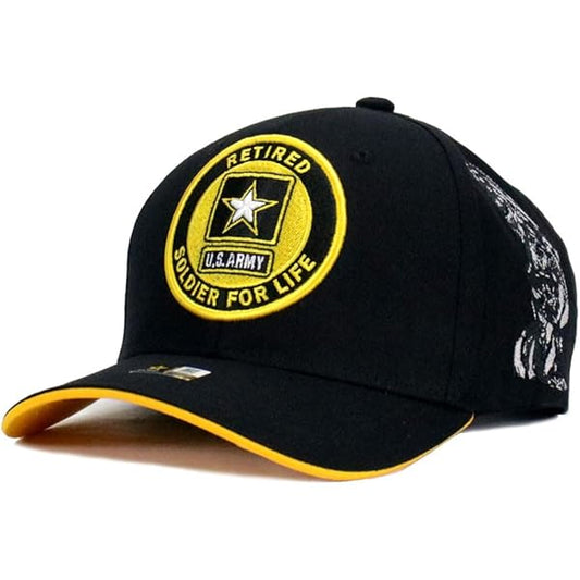 Cap • Army Retired • Soldier For Life • Black